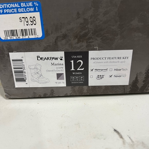 Women’s size 12 bear paw winter boots - Picture 5 of 5